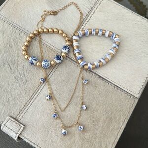 Chinoiserie Necklace & 2 bracelets